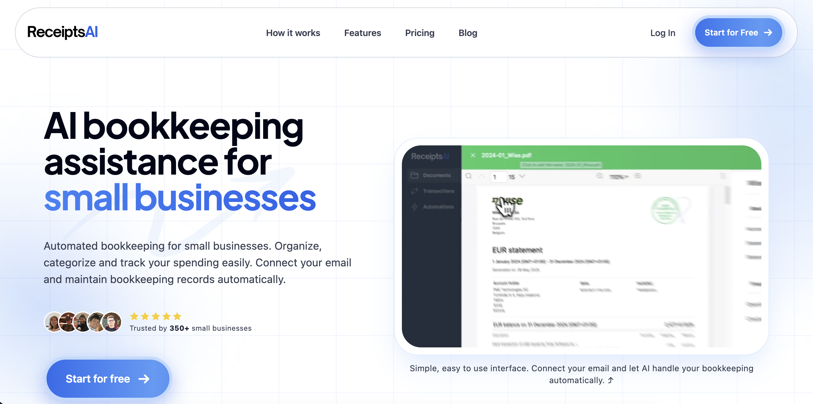 ReceiptsAI AI bookkeeping assistance for small businesses