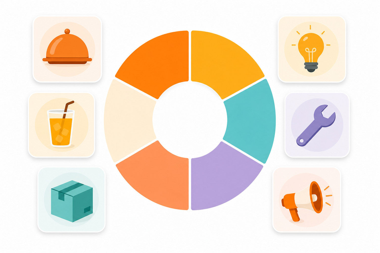 Restaurant expense categories including food, beverage, supplies, utilities, equipment, and marketing